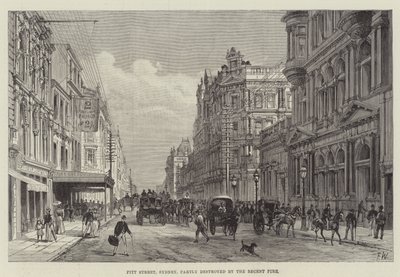 Pitt Street, Sydney, delvist ødelagt af den seneste brand af Frank Watkins